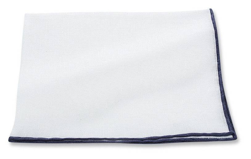R. Hanauer Linen Border Pocket Square