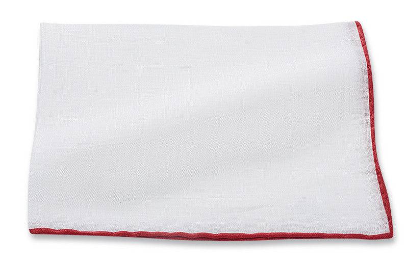 R. Hanauer Linen Border Pocket Square