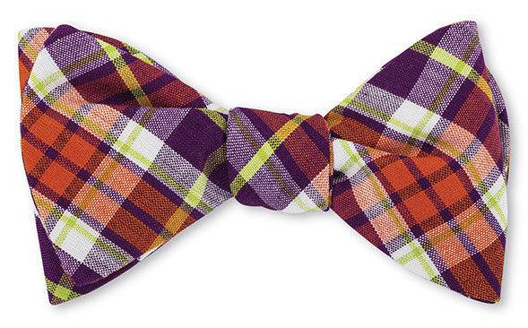 R. Hanauer Purple Orange Madras Bow Tie