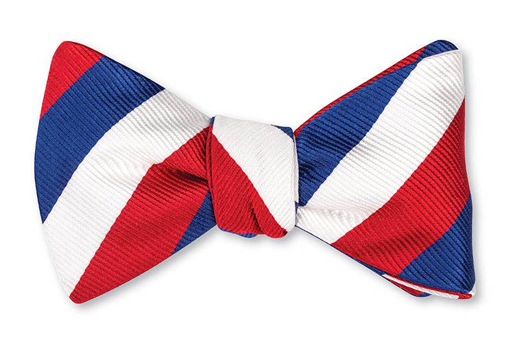 R. Hanauer Red White & Blue Stripes Bow Tie
