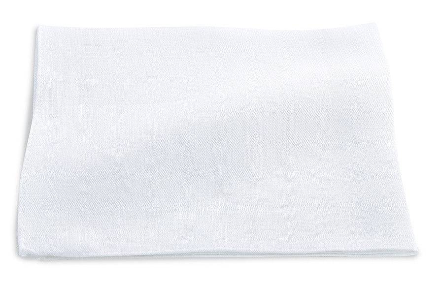 R. Hanauer White Linen Pocket Square