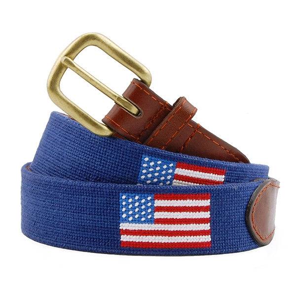 Smathers & Branson American Flag Needlepoint Belt