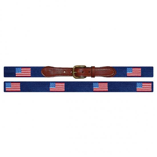 Smathers & Branson American Flag Needlepoint Belt