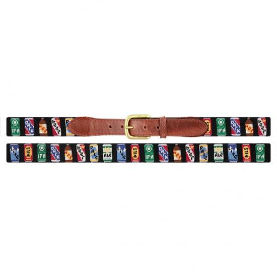 Smathers & Branson Beer Cans Needlepoint Belt