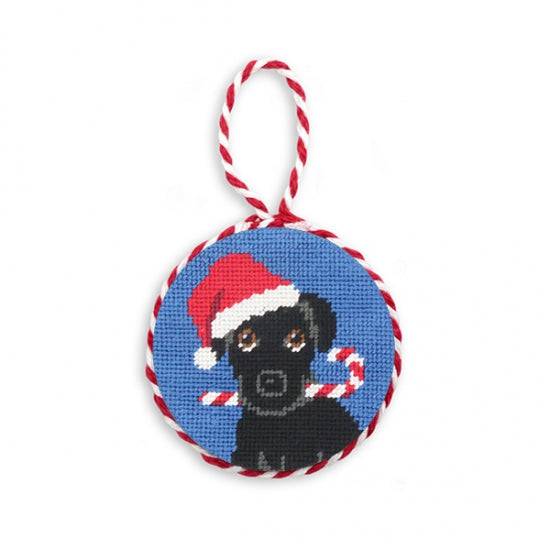 Smathers & Branson Christmas Black Lab Needlepoint Ornament