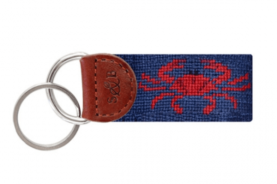 Smathers & Branson Crab Needlepoint Key Fob
