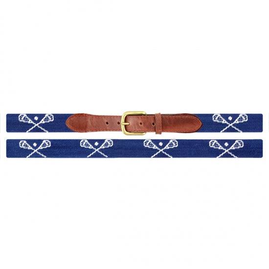 Smathers & Branson Crossed Lax Sticks Needlepoint Belt