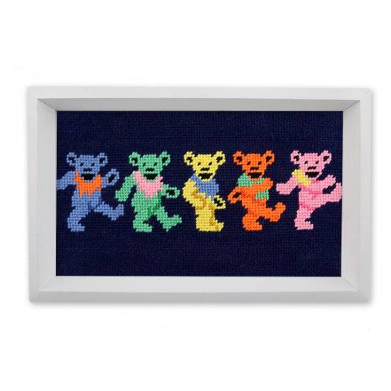 Smathers & Branson Dancing Bears Needlepoint Valet Tray