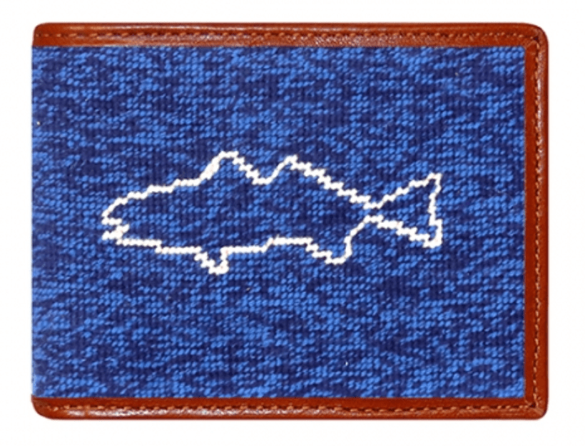Smathers & Branson Fish on the Line Needlepoint Bi-fold Wallet