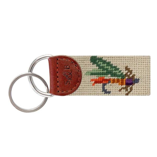 Smathers & Branson Fishing Fly Needlepoint Key Fob (Light Khaki)