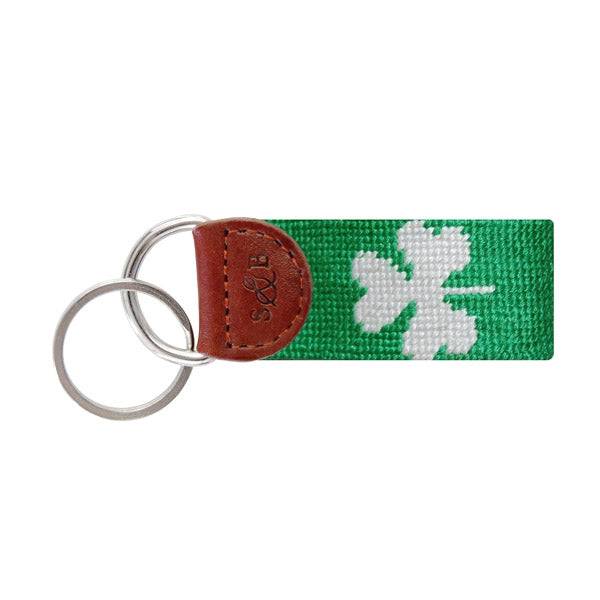 Smathers & Branson Shamrock Needlepoint Key Fob (Kelly)