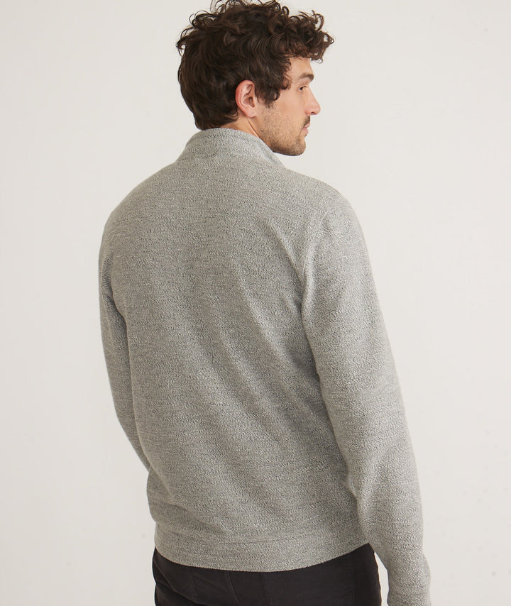Marine Layer Clayton Textured Pullover Grey Texture MLCTP