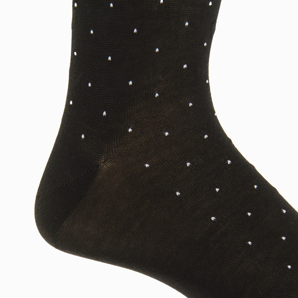 John Hyatt Pin Dot Cotton Dress Sock