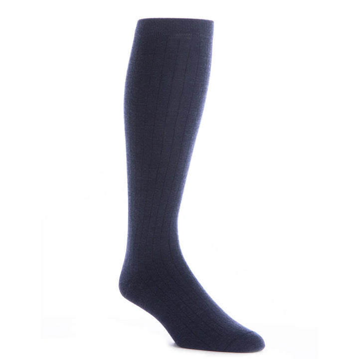 John Hyatt Solid Merino Dress Sock | Dress Navy