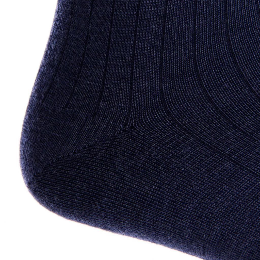John Hyatt Solid Merino Dress Sock | Dress Navy