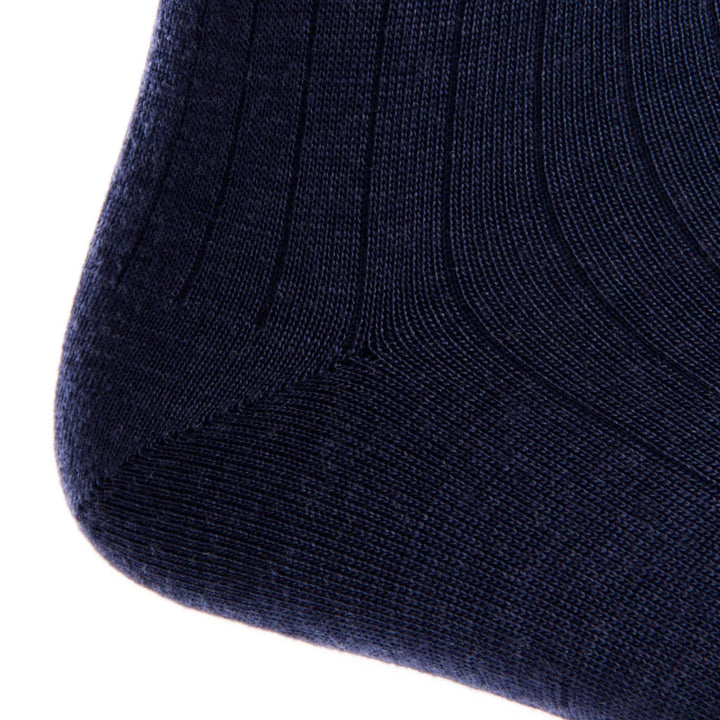 John Hyatt Solid Merino Dress Sock | Dress Navy
