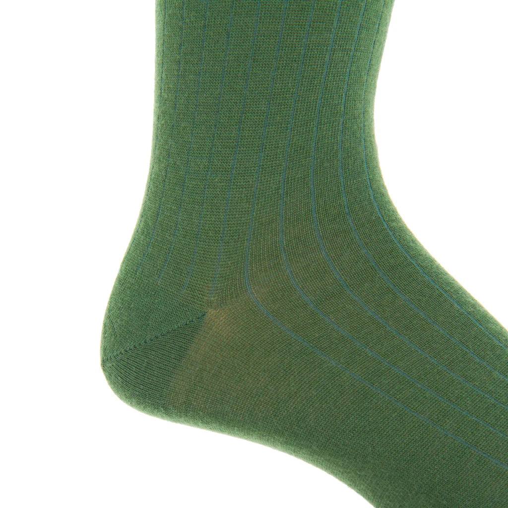 John Hyatt Solid Merino Dress Sock | Pine
