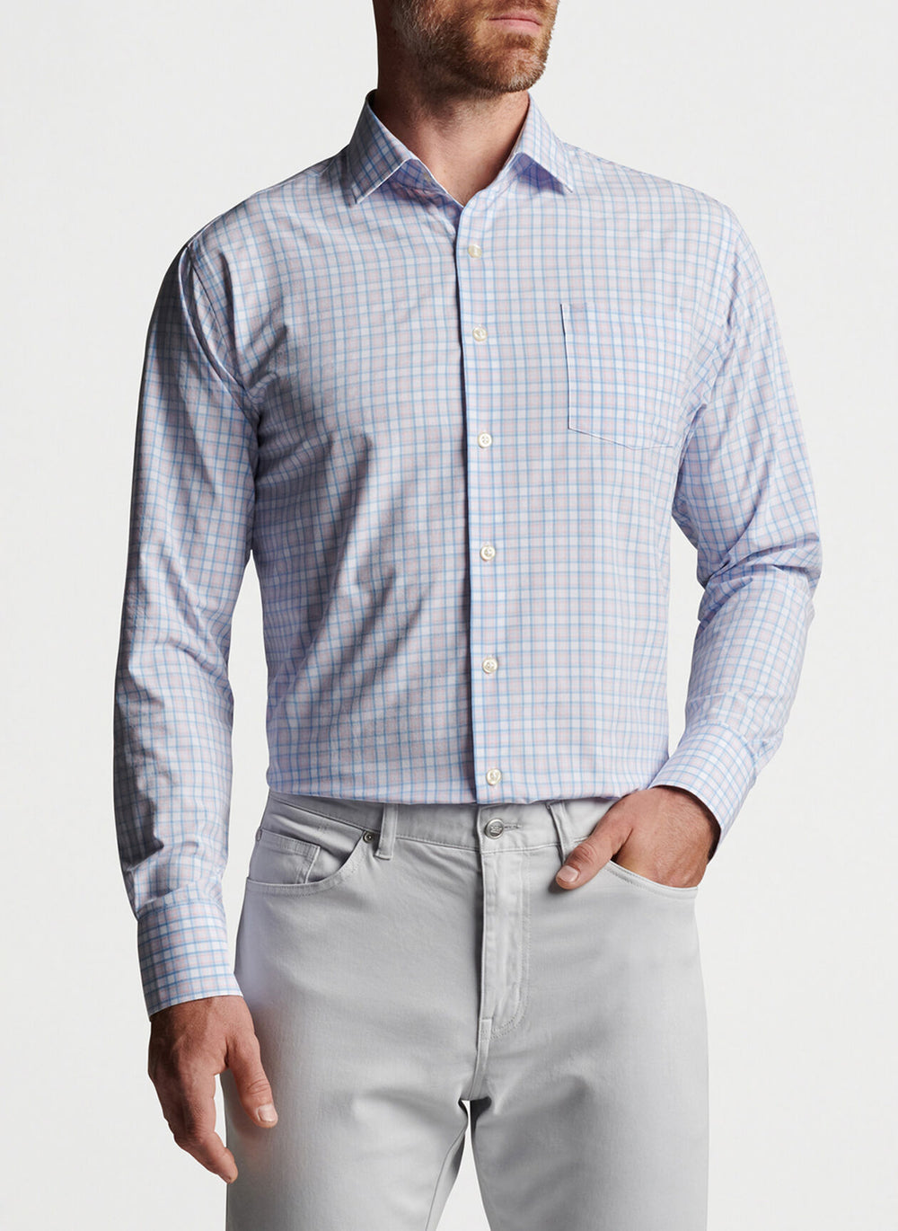 Peter Millar Lee Performance Poplin Sport Shirt